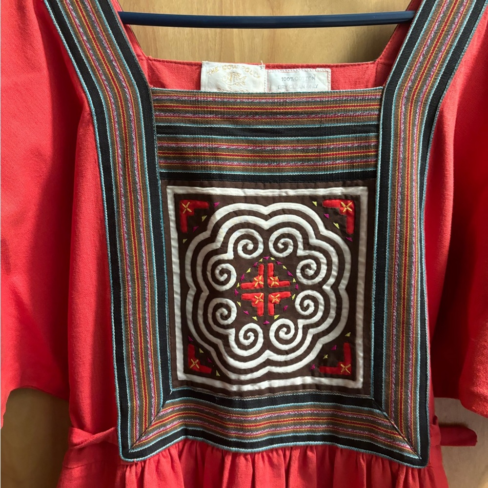 Vintage orange cotton dress